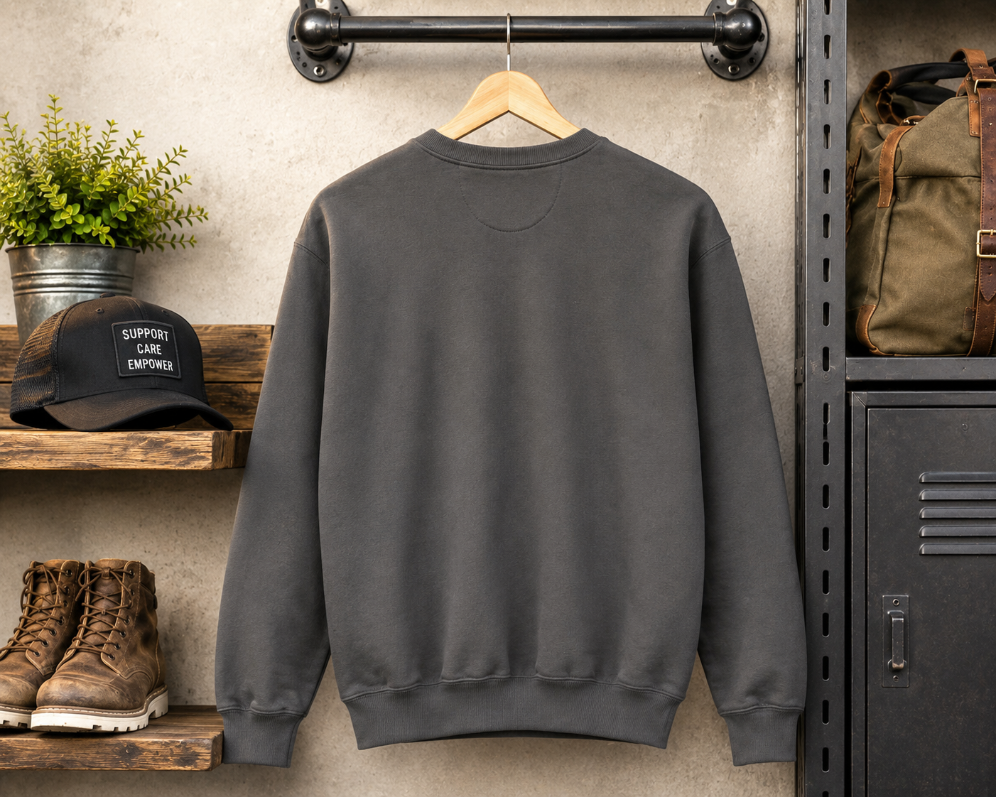 Sweatshirt — "Respect the Role, Recognize the" Minimal Statement Crewneck