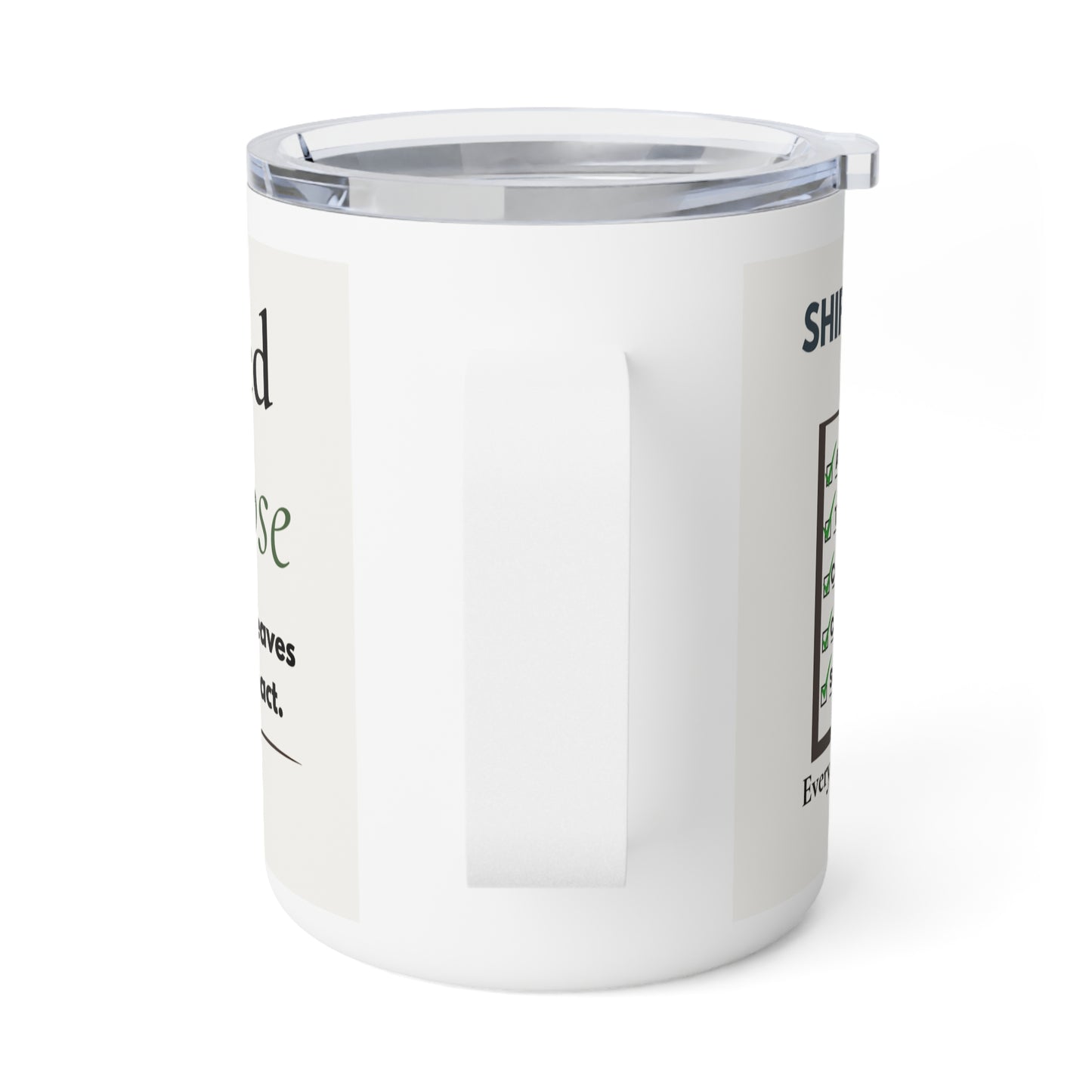 Insulated Coffee Mug – Caffeinated & Pure Joy 10oz Travel Mug