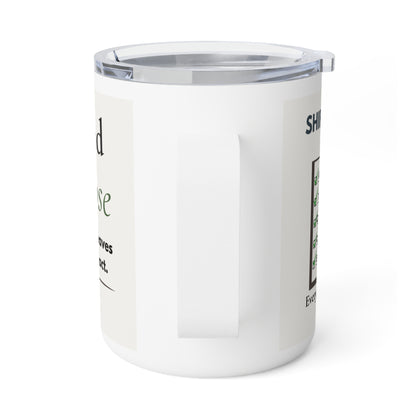 Insulated Coffee Mug – Caffeinated & Pure Joy 10oz Travel Mug