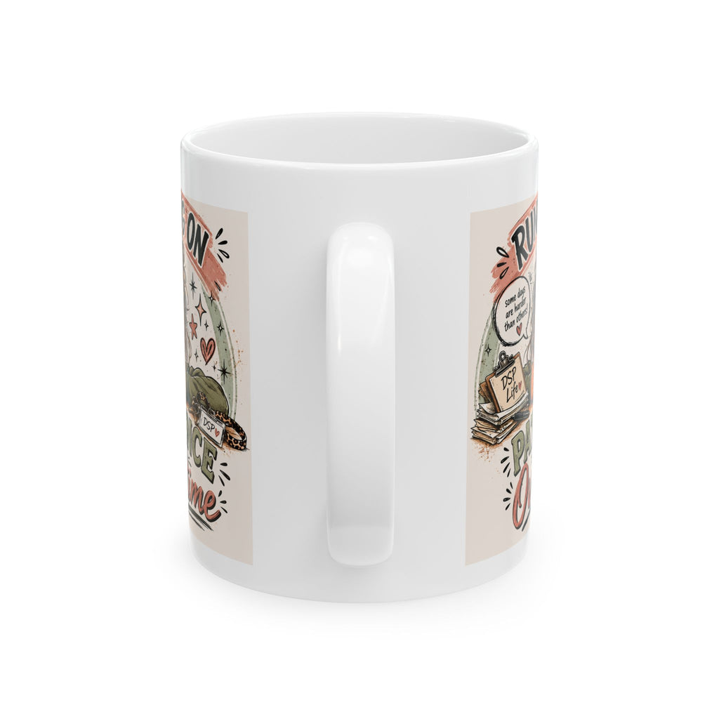 Funny DSP Mug- 'Running on Patience And Overtime Direct Support Professional Gift  Ceramic Coffee Cup 11oz