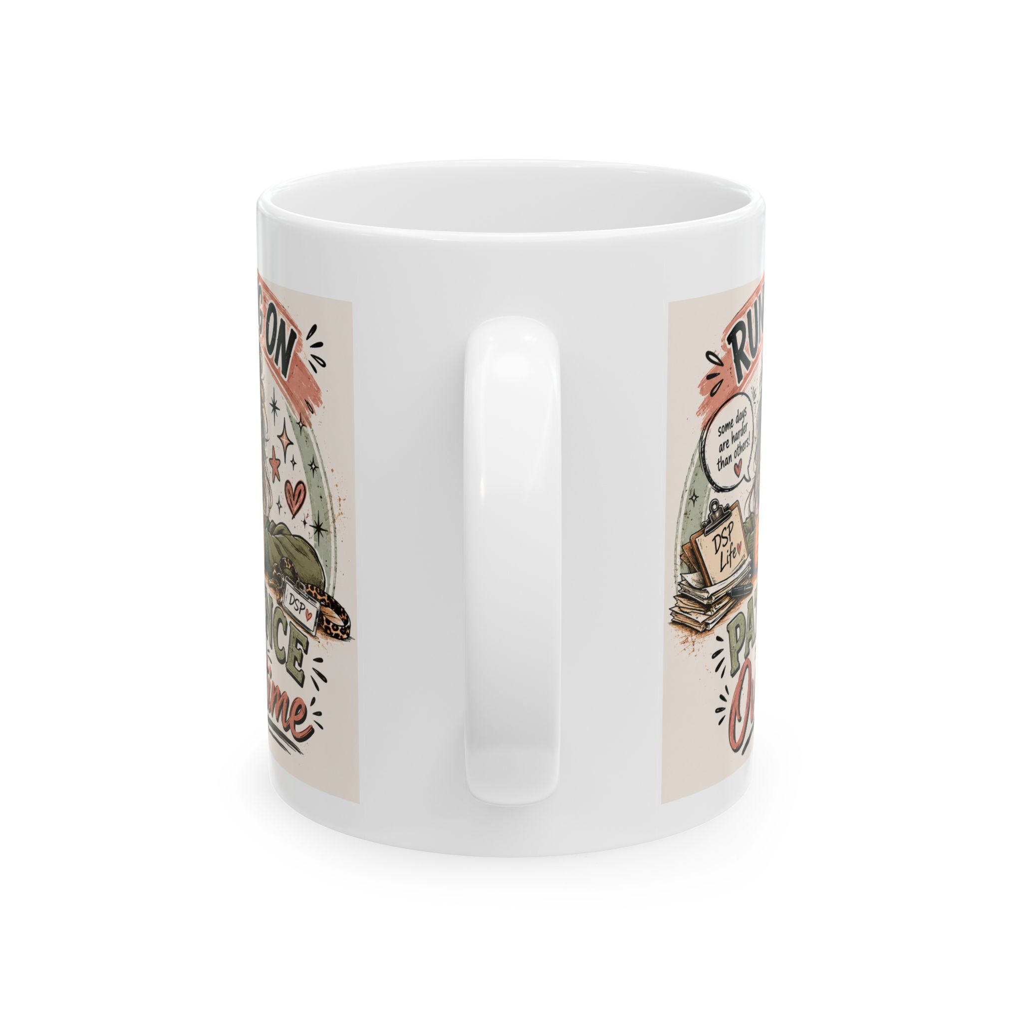 Funny DSP Mug- 'Running on Patience And Overtime Direct Support Professional Gift  Ceramic Coffee Cup 11oz