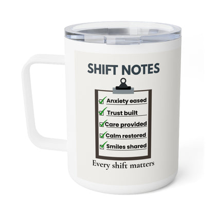 Insulated Coffee Mug – Caffeinated & Pure Joy 10oz Travel Mug