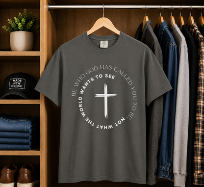 Faith Cross T-Shirt — Minimal Christian Graphic Tee (Garment-Dyed)