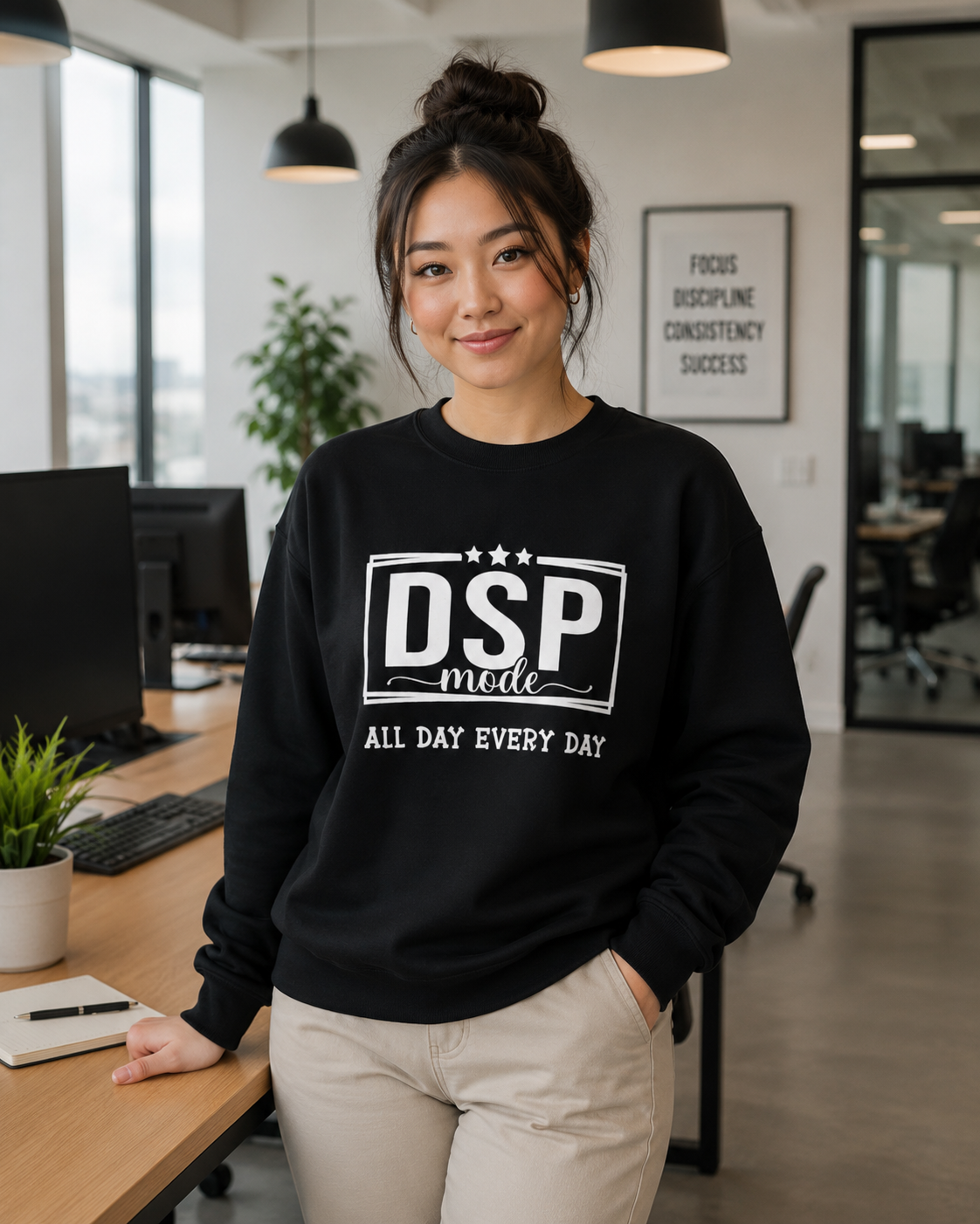 DSP Mode Crewneck Sweatshirt — "All Day Every Day" Graphic Pullover