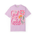 God Is Good Floral T-Shirt — Christian Faith Tee with Pink Flowers