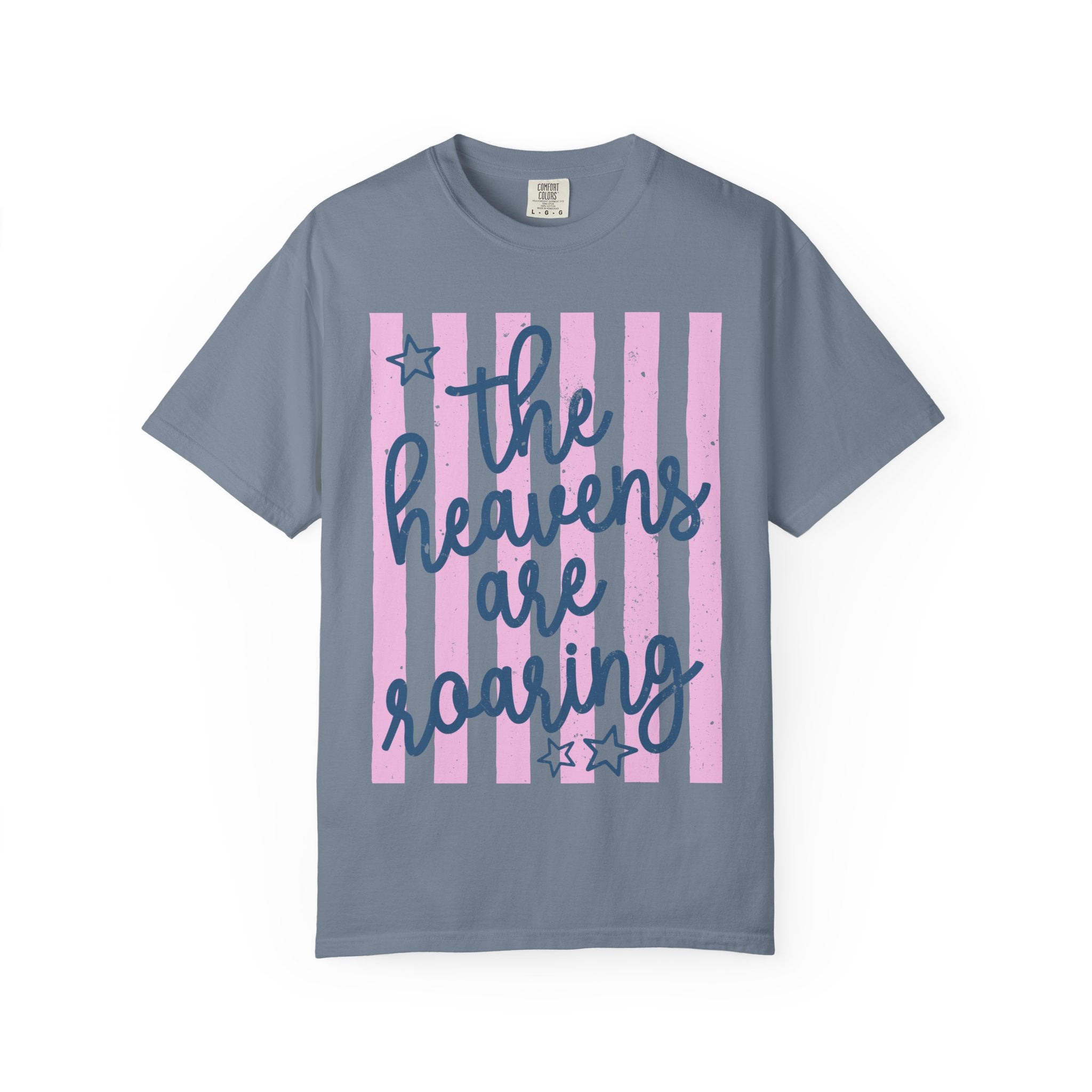 The Heavens Are Roaring T-Shirt — Inspirational Striped Graphic Tee