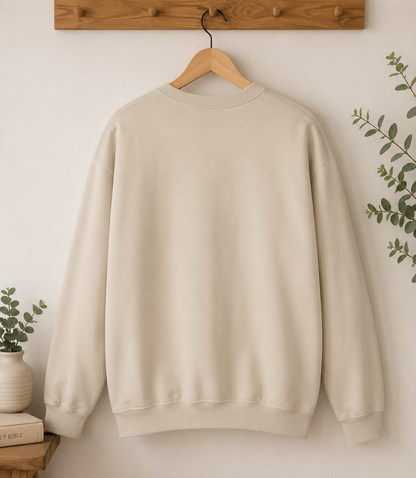 Crewneck Sweatshirt — "Grace Wrote My Story" Christian Cross Faith Pullover