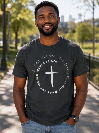 Faith Cross T-Shirt — Minimal Christian Graphic Tee (Garment-Dyed)