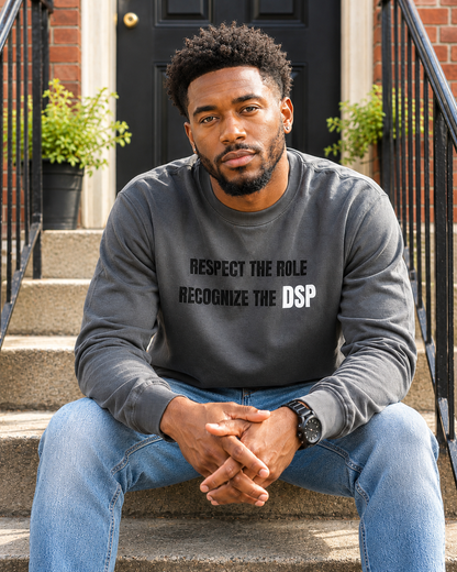 Sweatshirt — "Respect the Role, Recognize the" Minimal Statement Crewneck