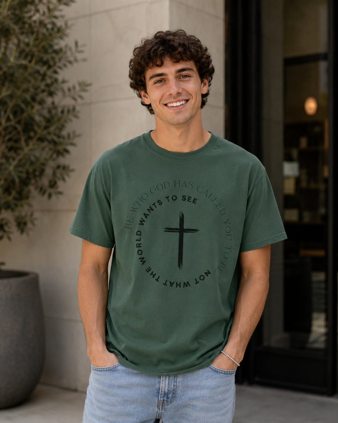 Christian Cross T-Shirt — Be Who God Has Called You To Be Inspirational Faith Tee