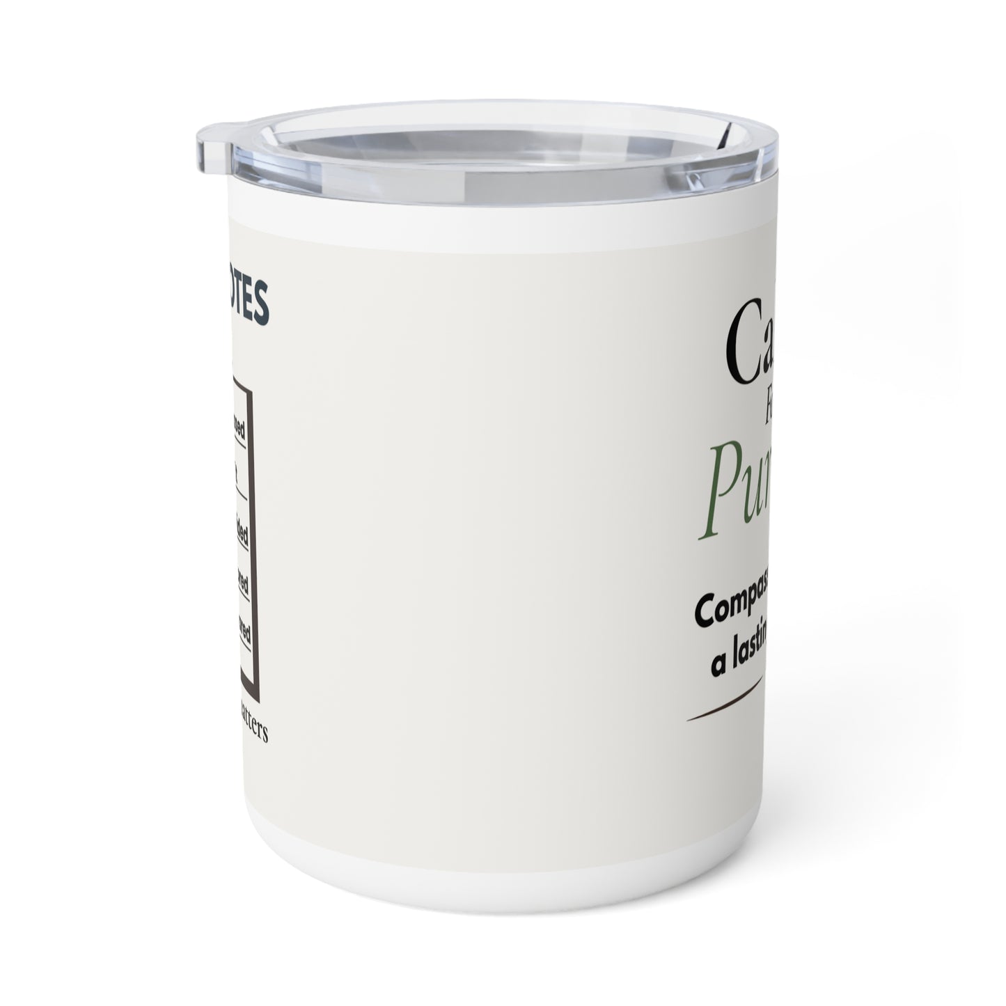 Insulated Coffee Mug – Caffeinated & Pure Joy 10oz Travel Mug