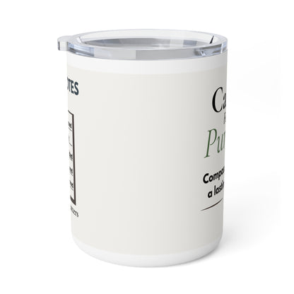 Insulated Coffee Mug – Caffeinated & Pure Joy 10oz Travel Mug