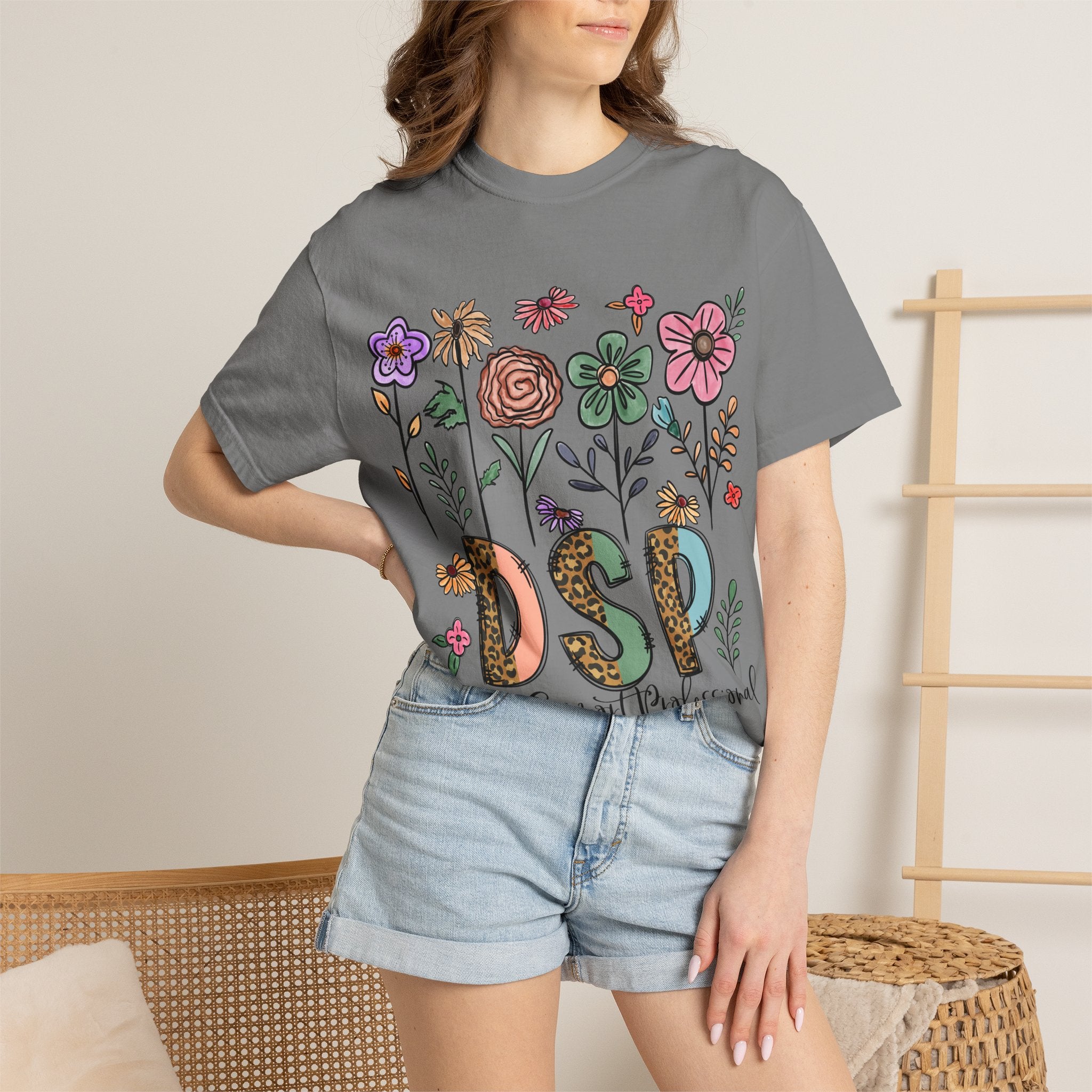 DSP Floral T-Shirt — Direct Support Professional Shirt Caregiver Gift