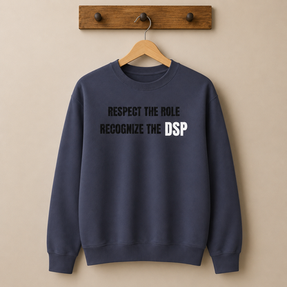 Sweatshirt — "Respect the Role, Recognize the" Minimal Statement Crewneck