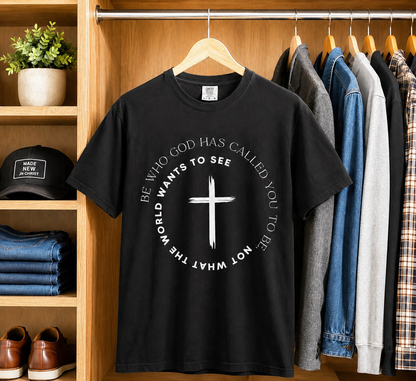 Faith Cross T-Shirt — Minimal Christian Graphic Tee (Garment-Dyed)