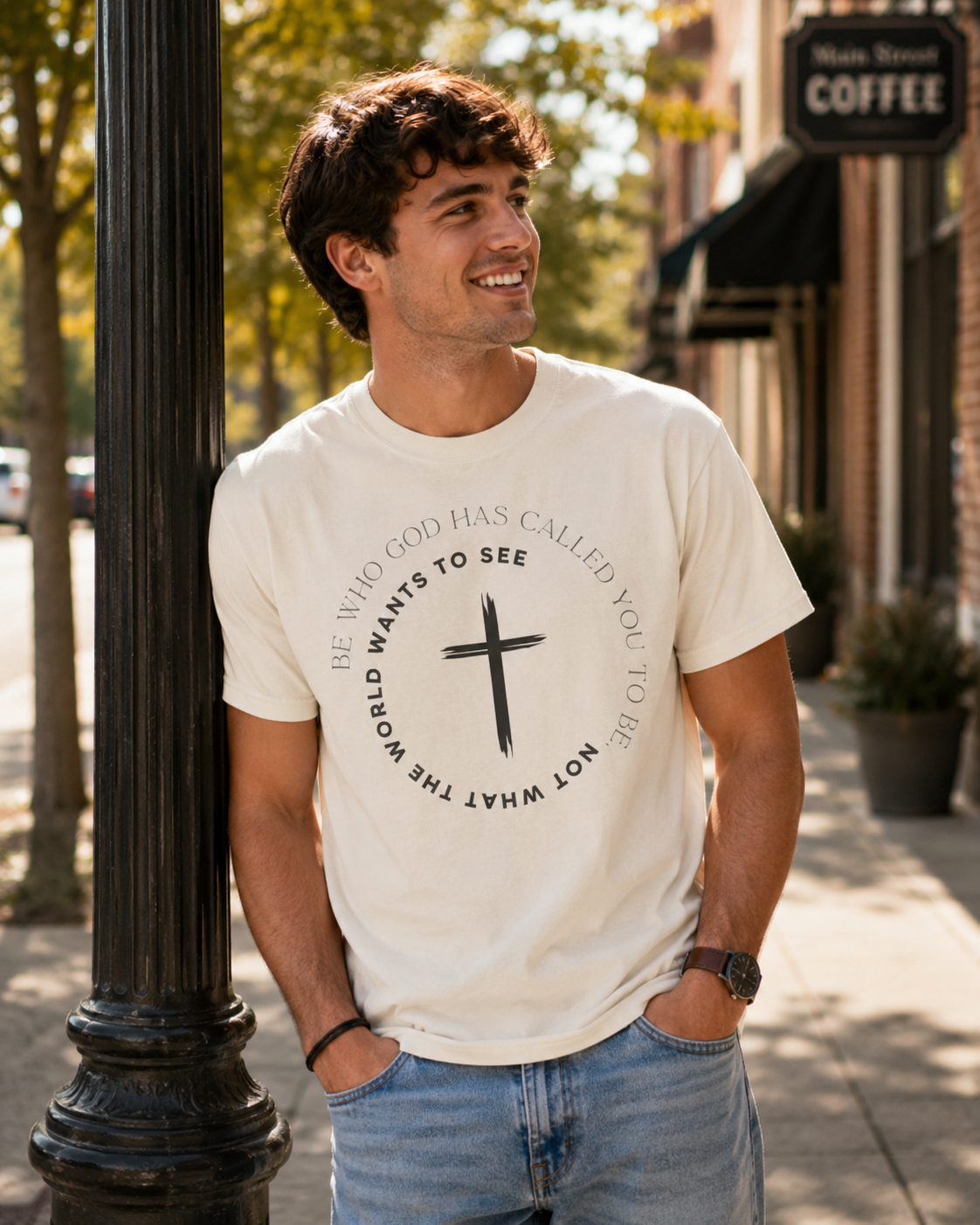 Christian Cross T-Shirt — Be Who God Has Called You To Be Inspirational Faith Tee