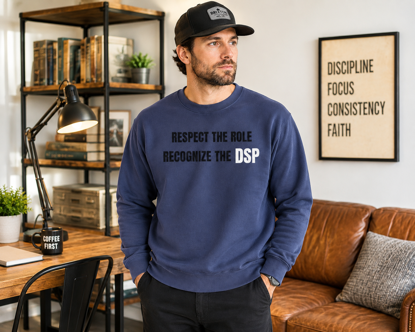 Sweatshirt — "Respect the Role, Recognize the" Minimal Statement Crewneck
