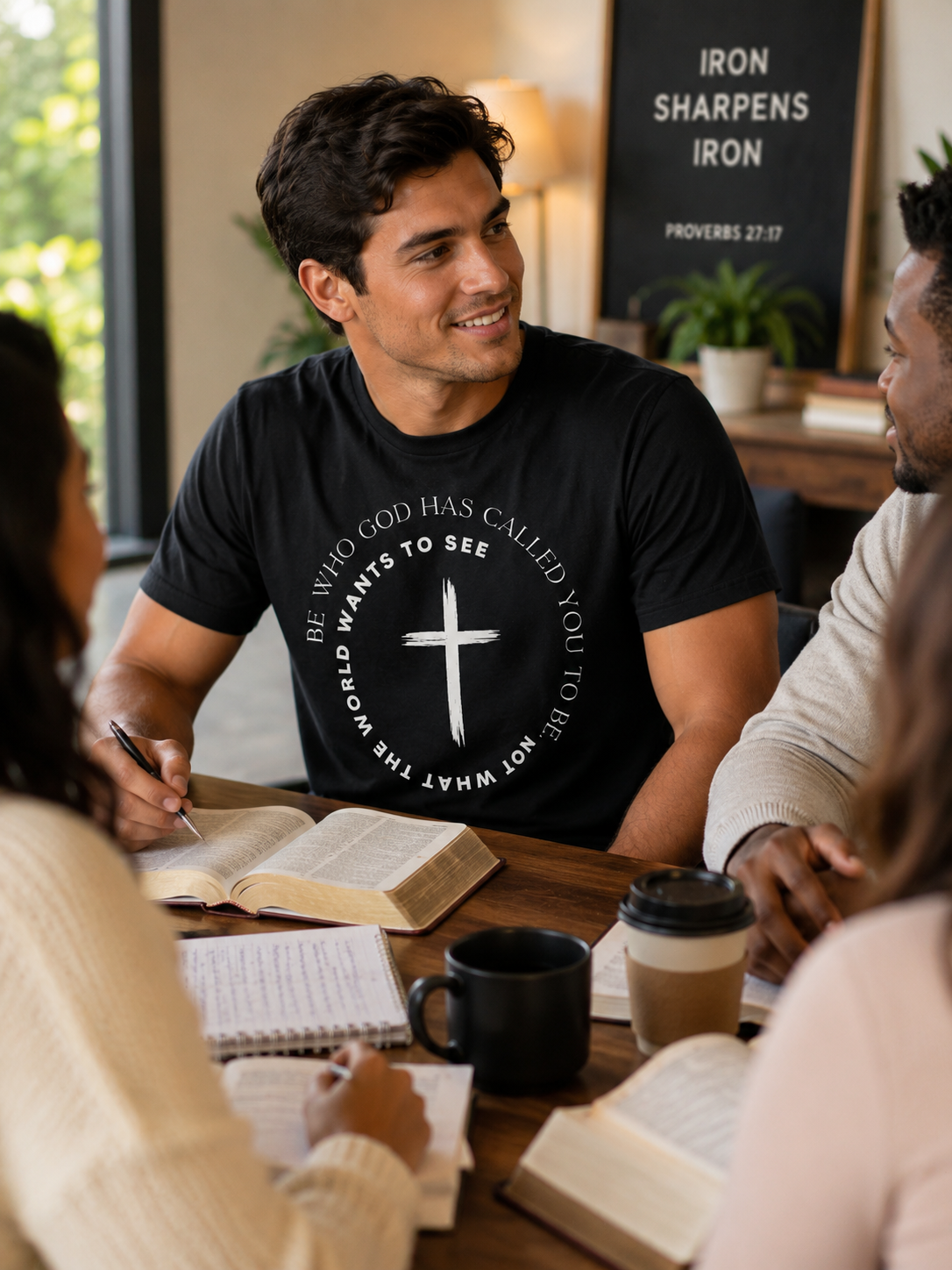 Faith Cross T-Shirt — Minimal Christian Graphic Tee (Garment-Dyed)